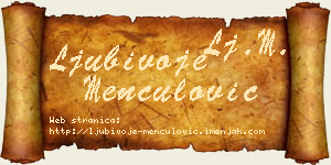 Ljubivoje Menčulović vizit kartica